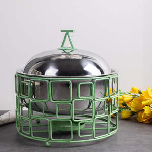 Casserole Hotpot en métal noir de haute qualité luxe minimaliste meilleur Pot de table usage domestique casserole chauffe-aliments Buffet Serveware - Product Image 6