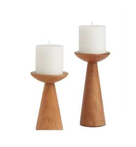 Bougeoir en bois et métal de finition naturelle de haute qualité pour la décoration de la maison et du mariage pour les occasions de Noël et de jardin - Product Image 2