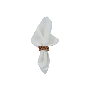 Rond de serviette en perles de bois antiques à vendre décor de table perles en bois boucles de serviette anneaux de support avec gland - Product Image 1