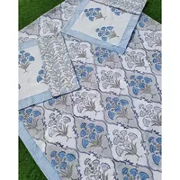 Ensemble de draps en coton brodés et à motifs floraux, 4 pièces, taille King, draps-housses, ensemble de taies d'oreiller, emballage en boîte, respirant, lavage à la main, usage domestique