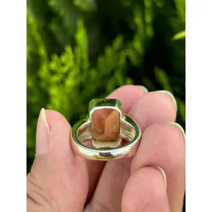 925 <b>Silver</b> Emerald Cut Citrine Cluster <b>Ring</b> Radiant Cut Ruby Everyday Wear <b>Statement</b> <b>Ring</b> Rhodium Plated - Product Image 6