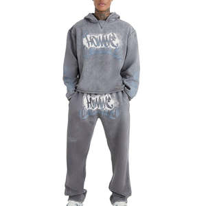 ชุดวอร์มกางเกงซับเหงื่อผ้าคอตตอนเฟรนช์เทอร์รี่พิมพ์ลายสกรีนคุณภาพระดับพรีเมียมชุด500แกรมผู้ผลิต OEM - Product Image 1