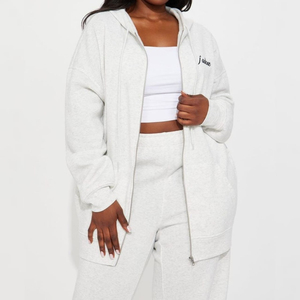 Best Selling Women <b>Zip</b>-<b>up</b> Hoodies Quickdry Streetwear Style Breathable Lightweight Customized Logo Printing Zipper <b>Hoodie</b> - Product Image 4