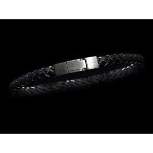 Grey Piped <b>Leather</b> Click <b>Bracelet</b> - Product Image 3