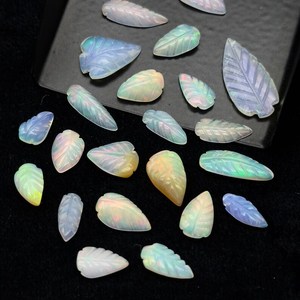 Cuentas de Ópalo Etíope Natural en Forma de Hoja, Cuentas de Ópalo de Fuego Welo Talladas, Cuentas de Piedras Preciosas de Ópalo Sueltas para la Fabricación de Joyas - Product Image 5