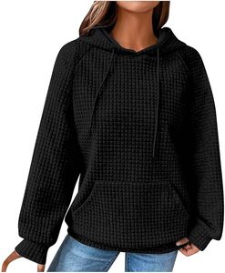 Sudadera con capucha de punto de gofres de moda para mujer Y2K gráfico suave cómodo sudadera de manga larga para invierno ODM todos los colores gracias dando - Product Image 3