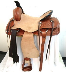 Siège dur en cuir occidental Selle rugueuse sculptée à la main et outillage Prix compétitif Tack équestre - Product Image 1