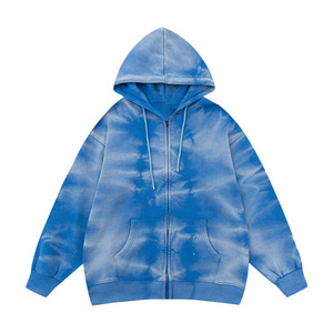 Oem logo de broderie imprimé personnalisé design marque de mode de rue transfrontalière version haute sweats à capuche unisexe portant des chandails à fermeture éclair - Product Image 6