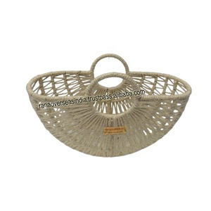 Cesta de cuerda de Yute natural hecha a mano ecológica al por mayor, cesta de almacenamiento tejida a mano, cesta de regalo - Product Image 2