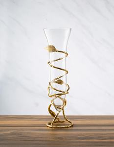 Home Tabletop <b>Decorative</b> <b>Vase</b> Luxury Metal and Glass <b>Vase</b> - Product Image 1