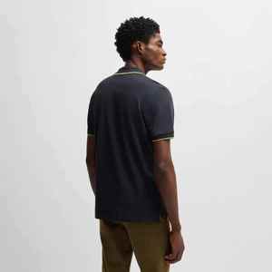 Camiseta de Manga Corta Estilo Jersey, Holgada, Vintage, Personalizada, Estilo Urbano, Color Azul Marino, Tipo Polo Rugby, para Hombre - Product Image 3