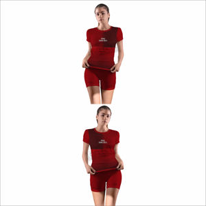 Conjunto de Camiseta y Pantalones Cortos de Algodón para Mujer, Ajuste Cómodo y Relajado, Ropa de Verano, Conjunto de Dos Piezas - Product Image 3