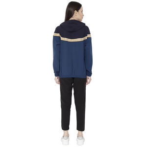Sudaderas con capucha y pantalones acampanados con cremallera informal y holgada a la moda para mujer, ropa de mujer con logotipo personalizado para otoño de 2025, chándales para mujer - Product Image 3