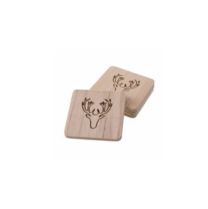 Housewarming Acacia Wood <b>Drinks</b> <b>Coasters</b> with Deer Horn <b>Coasters</b> for Cups Wood <b>Coaster</b> for square Shape - Product Image 1