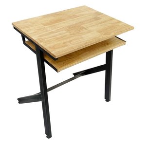 YARIS 02 Single <b>Study</b> <b>Desk</b> with Drawer Rubberwood Frame Powder-Coated Iron Legs for School PSD004 - Product Image 2
