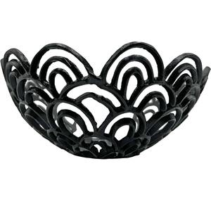 Cuenco decorativo de aluminio hecho a mano, decoración artística negra para el hogar, centro de mesa, frutero, escultura de Metal, diseño moderno, regalo único - Product Image 3