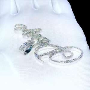 จี้เพชรโมอิสซาไนต์ระยิบระยับ สไตล์ฮิปฮอปสุดหรู ชุบทองคำขาว โรเดียม เงินแท้ 925  สามารถปรับแต่งได้ - Product Image 2