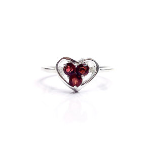 Trendy Garnet <b>Ring</b> (2.2 Grams) Natural Gemstones <b>Set</b> Inlay Rose Gold & 18K Plated for Anniversary Multiple Styles Available - Product Image 1