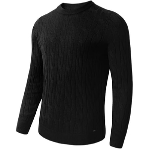 Nouveau pull en tricot décontracté hommes col rond hauts en tricot décontracté pull de couleur unie pull de haute qualité - Product Image 3