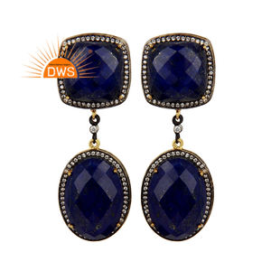 ต่างหูพลอยสังเคราะห์จากธรรมชาติ18K ชุบทอง18K ดีไซน์ทำด้วยมือล่าสุดจากผู้ผลิตเครื่องประดับ - Product Image 5