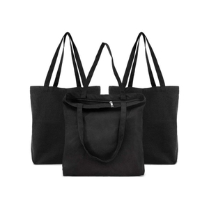 Sac de plage en toile pour femme, personnalisable en gros, sac fourre-tout en toile de haute qualité avec couleur unie personnalisée, sac léger - Product Image 3