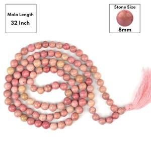 Venta al por mayor natural Rosa Rodocrosita 108 cuentas Mala collar amor RELIGIOSO 8mm cuentas de piedras preciosas oración meditación Jap Mala - Product Image 5