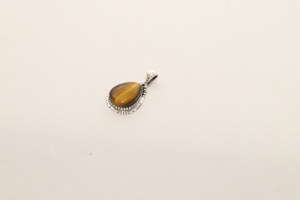 Colgante de Plata de Ley 925 Auténtica de Primera Calidad, con Engaste de Bisel Moderno, Ojo de Tigre, Corte Cabujón, Acabado de Alta Calidad, Elegante y de Moda, Ideal para Regalo - Product Image 2