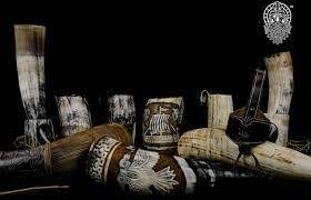 Mug authentique en corne naturelle pour boire de la bière ou du miel, style viking, fait main. - Product Image 5