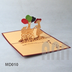 การ์ดอวยพรป๊อปอัพ3D ใหม่สำหรับวันแม่กระดาษพิมพ์ลายตรงข้ามเคลือบเงาสำหรับอาบน้ำเด็กวันวาเลนไทน์ - Product Image 2