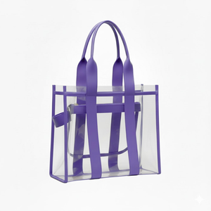 Sac fourre-tout transparent NCNW Sorority, sac fourre-tout en vinyle transparent avec poignées d'épaule, sac de transport transparent approuvé pour les stades, sac à bandoulière en PVC - Product Image 2