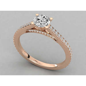 18K Gold Solitaire Ring for Ladies with Lab Grown Diamond - Product Image 5