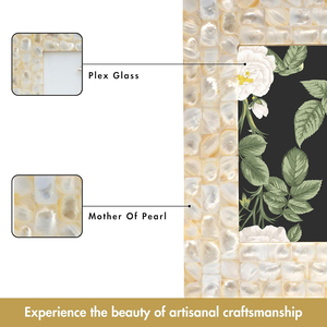 Elegant Mother Of Pearl Handcrafted <b>Picture</b> Photo <b>Frame</b> | Best Gift for home decor, Birthday, Mother's Day (Off <b>White</b>, 5x7 Inch) - Product Image 2