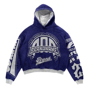 OEM Custom Sun Faded Blank Streetwear Hip Hop Vintage Cotton Heavyweight Distressed Pullover Acid Wash Hoodie - Product Image 2