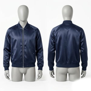 Blouson d'hiver coupe-vent à capuche pour homme, en tissu polaire polyester premium 320 GSM, bleu marine, broderie chenille personnalisée, thermocollée - Product Image 1