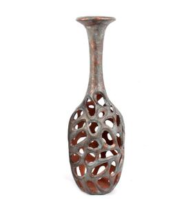 High Quality Handmade Aluminum Flower <b>Vase</b> with Modern Design Antiqued Finishing and <b>Unique</b> Holes Best Selling Product - Product Image 4