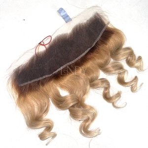 Ensemble de faisceaux de couleur ombrée ondulée de haute qualité avec frontal et faisceaux pour faire des perruques 2025 - Product Image 2