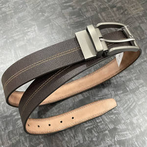 Cinturón Reversible de Cuero Genuino para Hombre al por Mayor, Estilo Casual de Negocios con Hebilla Giratoria - Product Image 1