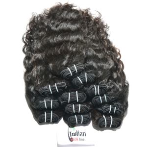 Barato 100% Color Natural Black Buldle Kinky Silky Wave Deep Wave Remy Extensiones de cabello humano indio para mujeres - Product Image 4