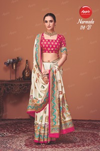 Narmada ผ้าไหมโดลาแบบพรีเมี่ยมพิมพ์ลายตำแหน่งหกสีและรายละเอียด Jari - Product Image 5