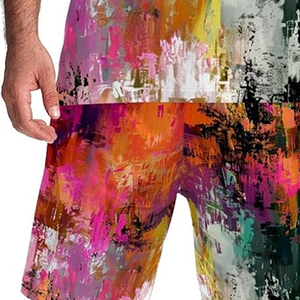 Short de basket-ball d'été pour homme, col en V, impression par sublimation, vêtements de sport grande taille conformes au BSCI - Product Image 6