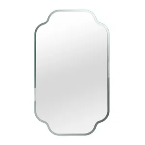 Elegante estilo de arte plata pulido espejo de pared de Metal colgante espejo decorativo sala de estar baño Hotel elegante decoración del hogar - Product Image 4