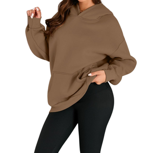 Sudadera con capucha de lana de algodón 100% para mujer, sudadera con estampado de invierno de alta calidad HeavyGSM, transpirable, cómoda, superventas - Product Image 3