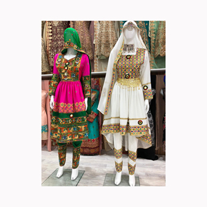 Étnico afgano Kuchi hecho a mano Tribal tradicional bordado mujeres vestido afgano tamaño largo en varios colores para la cultura pashtún - Product Image 5