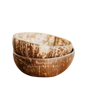 Horizons Coconut Bowl natural coconut bowl and spoon set Viet Nam supplier for snacks/ Coconut Shell bowl/ Coconut bowls by Eco2
