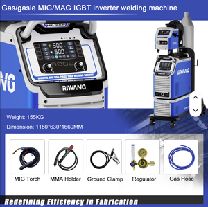 Máquina de Soldar Multifunción de Doble Pulso IGBT con Inversor Riwang MIG-500P 380V para Soldadura de Acero y Aluminio con 1 Año de Garantía - Product Image 5