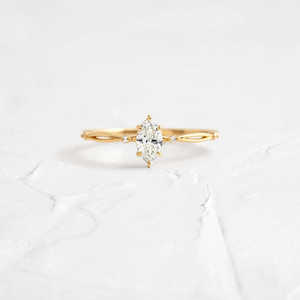 Incolore torsadé Marquise coupe Moissanite bague de fiançailles proposition raccord bijoux - Product Image 4