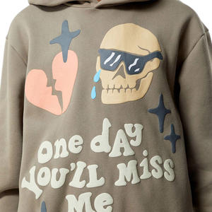 Pull à capuche poids lourd haute qualité coton polaire blanded pull à capuche personnalisé bouffée impression à capuche - Product Image 3