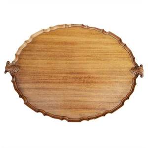 Plateau de dîner en bois d'acacia naturel haut de gamme assiette de chargeur en bois plat incassable léger pour Snack Dessert - Product Image 2