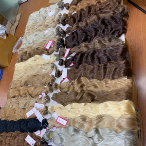 Mèches de cheveux naturels ondulés, couleur trame, toutes les cuticules alignées, pas d'enchevêtrement, pas de perte, 100% cheveux humains, véritable vendeur cambodbien - Product Image 1