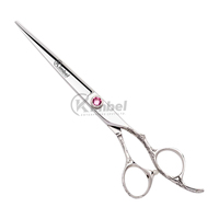 Ciseaux de coiffure professionnels KIMBEL en acier inoxydable 4Cr13 de 6 pouces, droits et affûtés, pour droitiers, avec lame convexe à 28 dents